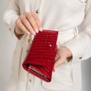 Luxusná červená peňaženka vzor krokodília koža Wojewodzic 3PD058/KFM08 g