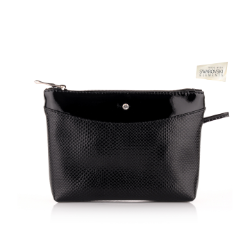 Dámska kožená kozmetická taška malá Wojewodzic čierna 3GD15/PC01/PL01,