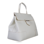 Kožené kabelky luxusné do ruky Talianska biele Dafne 14