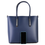 Veľké luxusné kožené kabelky Vera Pelle Talianske Rosina modré 2