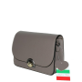 Malá plesová kožená kabelka luxusná crossbody Talianska taupe Elisa c