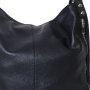 Veľká čierna luxusná vrecovitá kožená kabelka Talianska Ludmila cccc