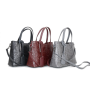 Stredné Talianske casual kožené kabelky cez plece sivé luxusné Carina kvetmi bgd