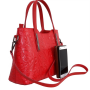 Stredné Talianske casual kožené kabelky cez plece červená luxusné Carina kvetmixx