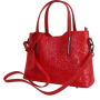 Stredné Talianske casual kožené kabelky cez plece červená luxusné Carina kvetmiff