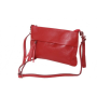Malá dámska kožená kabelka crossbody Talianska červená Trudycx