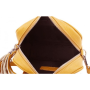 Kožené kabelky dámske športové crossbody - malé Kasandra žlté so strieborným kovaním tz