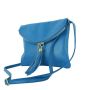 Malá kožená listová kabelka Talianska kráľovská karibik modrá Korzikabb