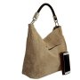 XL dámska shopperka kožená kabelka na plece a do ruky Talianska béžová - taupe Alessaff