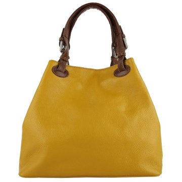 Talianske kožené kabelky cez plece a do ruky Mariena žlté senapeg