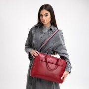 Pracovná taška dámska veľká do ruky kožená bordová Wojewodzic 31950/FL02c
