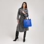 Veľká dámska nákupná taška/kabelka do ruky shopperka modrá Wojewodzic 31955/LY09c