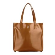 Veľká dámska kožená kabelka, nákupná taška, Wojewodzic hnedo karamelová 31731/PM18c