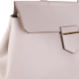 Kožená luxusná kabelka do ruky Talianska sivá Dafne detail