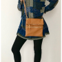Malá kožená športová crossbody kabelka k sukni  Talianska kamel Pia