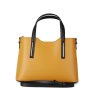 Talianske casual kožené kabelky  na lakeť stredné luxusné Vera Pelle Carina žltá s čiernou