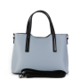 Talianske  kožené kabelky casuál stredné luxusné na plece Vera Pelle Carina modrá s čiernou