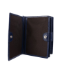 Luxusná kožená peňaženka Talianska stredná modrá 8075 Blue na zips pravá koža