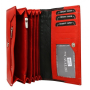 Veľké kožené peňaženky červené s čiernou Cavali D09-ccf red+blak cbv