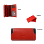 Veľké kožené peňaženky červené s čiernou Cavali D09-ccf red+blak dfr