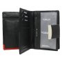 Veľké kožené peňaženky čierne s červenou Cavaldi RD-04 black xdc