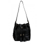 Luxusné kožené kabelky dámske vrecovité čierne Wojewodzic 31749 b